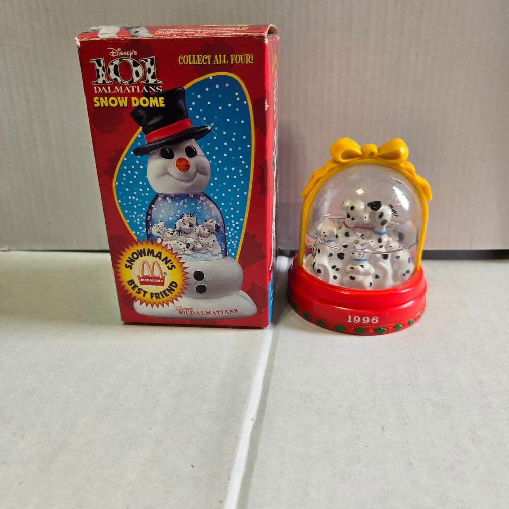 ​Vintage 1996 Disney 101 Dalmatians McDonalds Snow Globes Lot of 2  w/Box